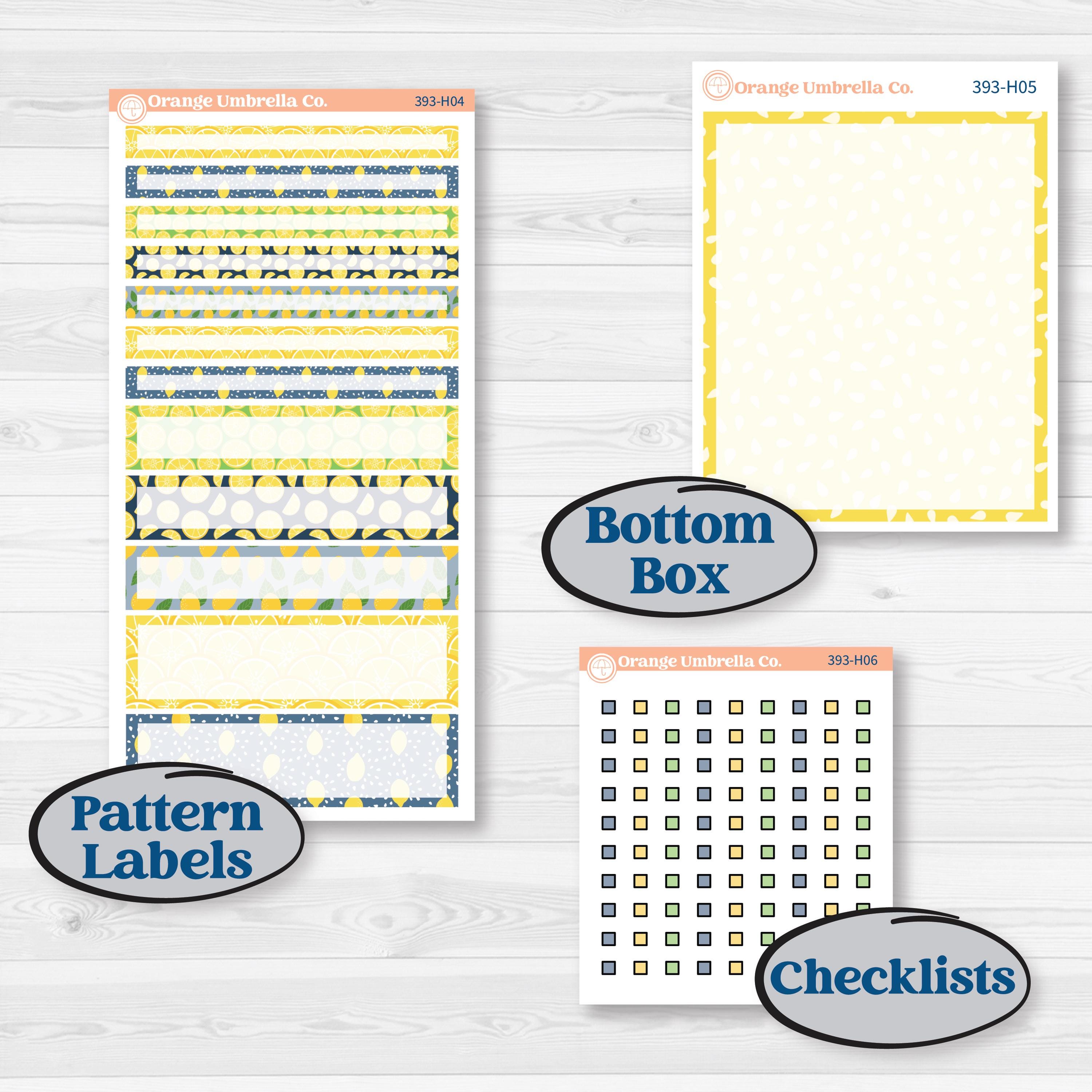 Summer Lemon Kit | 7x9 Compact Vertical Planner Kit Stickers | Lemon Me Know | KIT-393-H