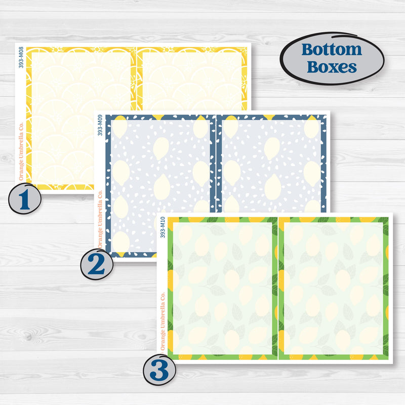 Summer Lemon Kit | 7x9 Erin Condren Daily Duo Planner Kit Stickers | Lemon Me Know | KIT-393-M