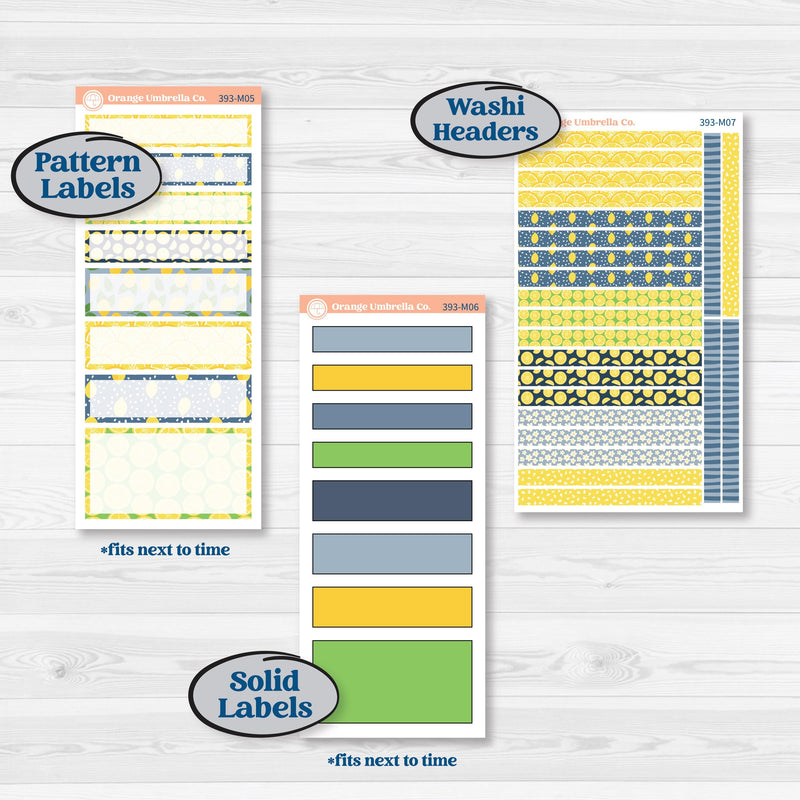 Summer Lemon Kit | 7x9 Erin Condren Daily Duo Planner Kit Stickers | Lemon Me Know | KIT-393-M