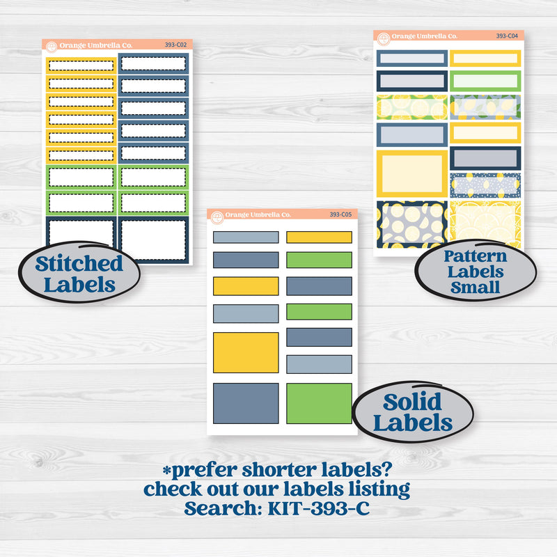 Summer Lemon Kit | 7x9 Erin Condren Daily Duo Planner Kit Stickers | Lemon Me Know | KIT-393-M