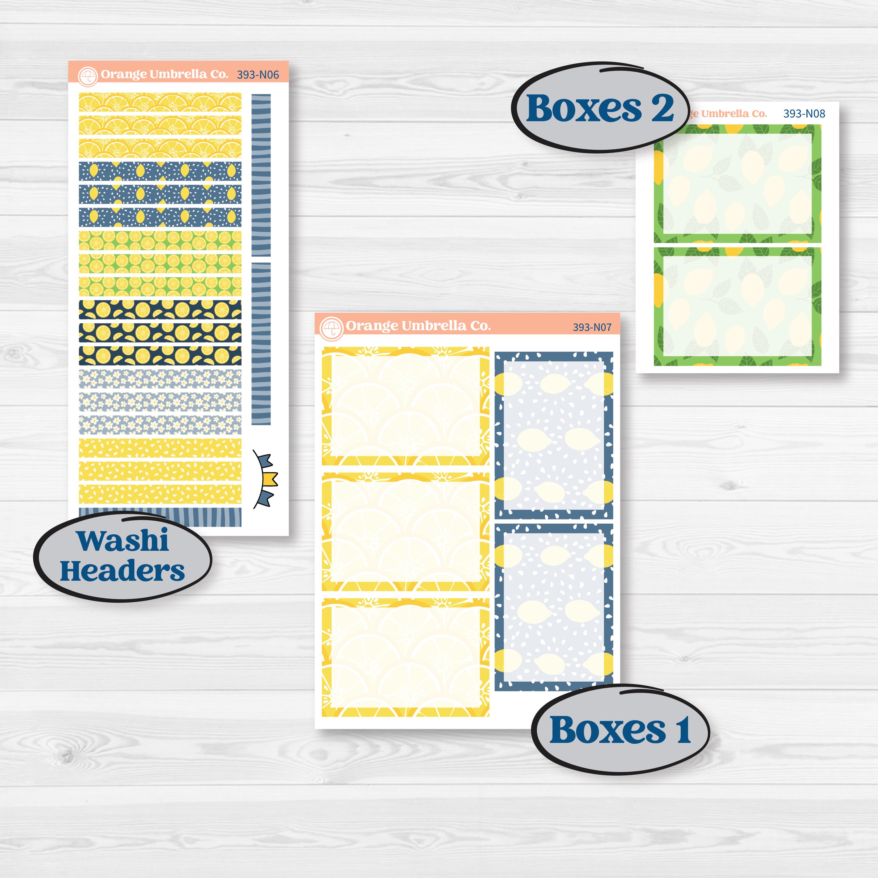 Summer Lemon Kit | A5 Plum Daily Planner Kit Stickers | Lemon Me Know | KIT-393-N