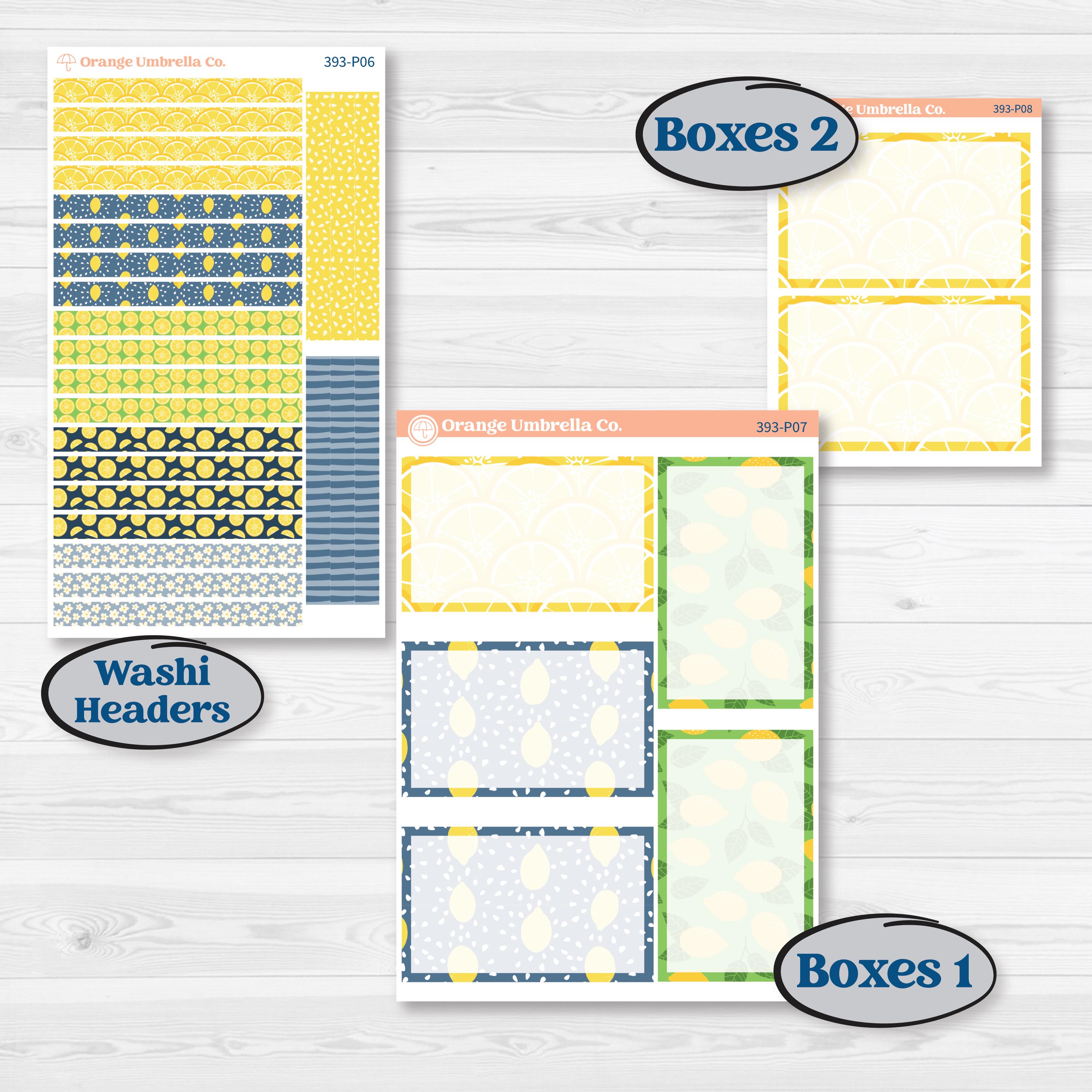 Summer Lemon Kit | 7x9 Plum Daily Planner Kit Stickers | Lemon Me Know | KIT-393-P