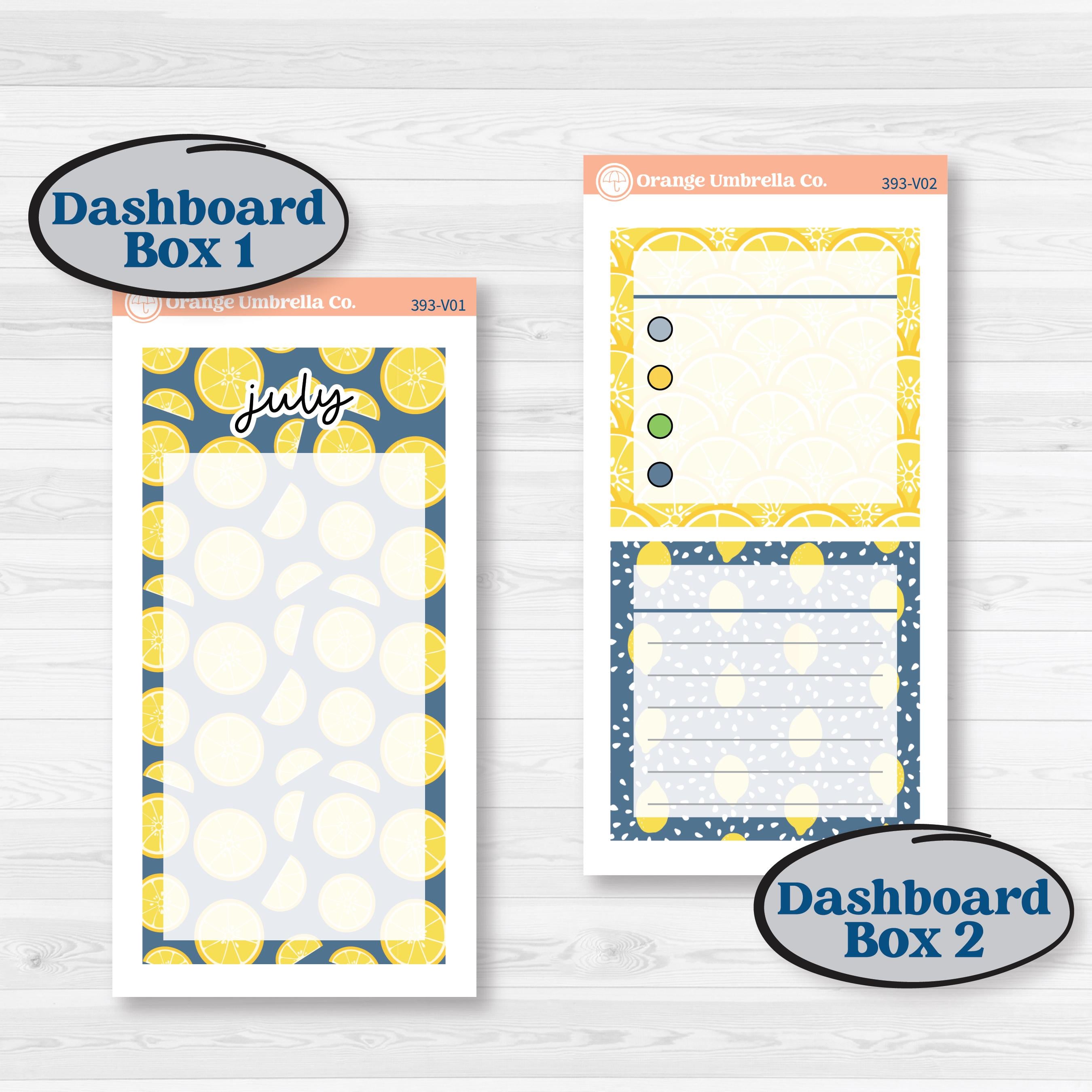 Summer Lemon Kit | A5 Erin Condren Monthly & Dashboard Sticker Kit | 2024-2025 Planners | Lemon Me Know | KIT-393-V