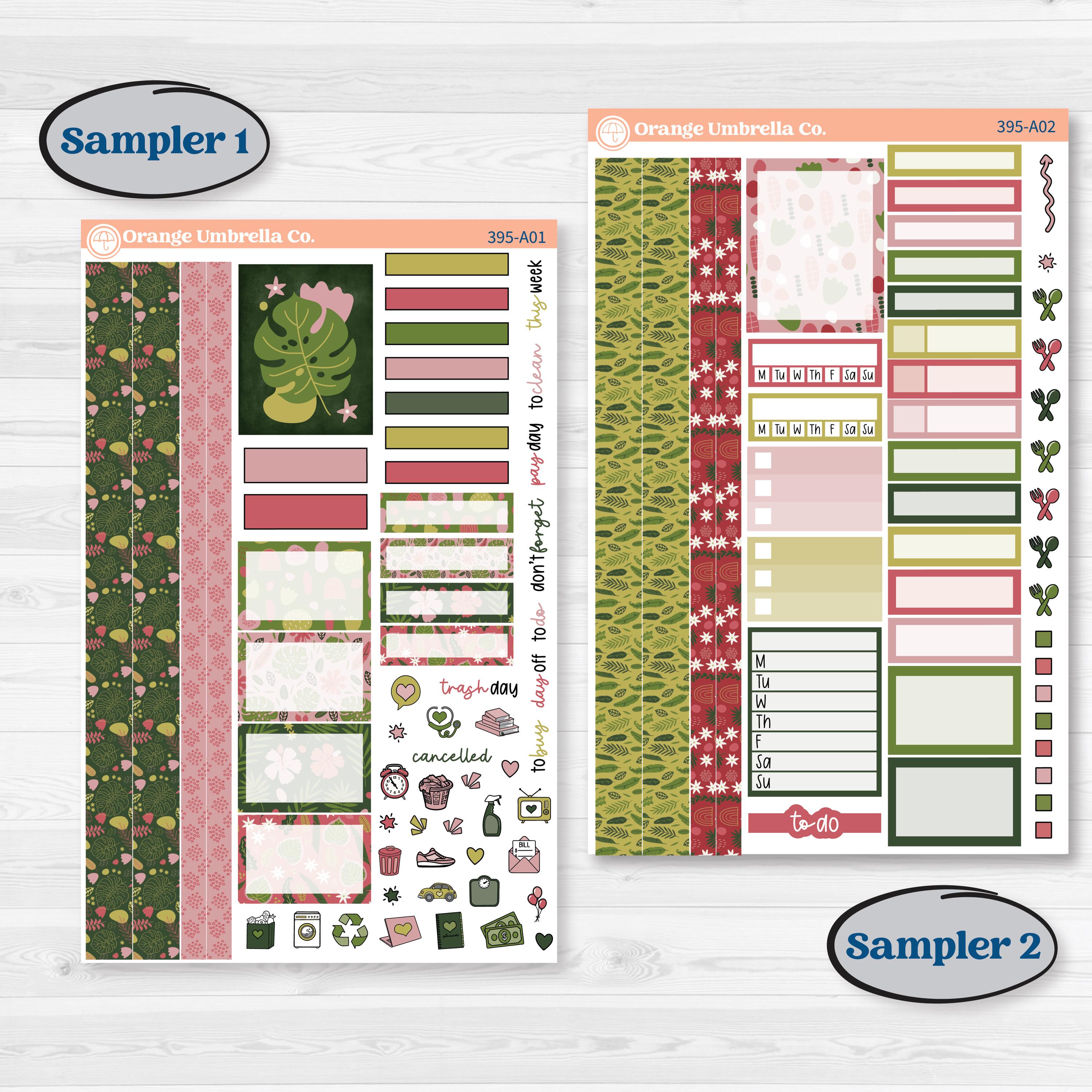 Tropical Summer Kit | Weekly Sticker Kit for Vertical Planners like Erin Condren | Borneo | KIT-395-A
