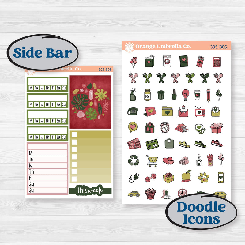 Tropical Summer Kit | Weekly Add-On Planner Kit Stickers | Borneo | KIT-395-B