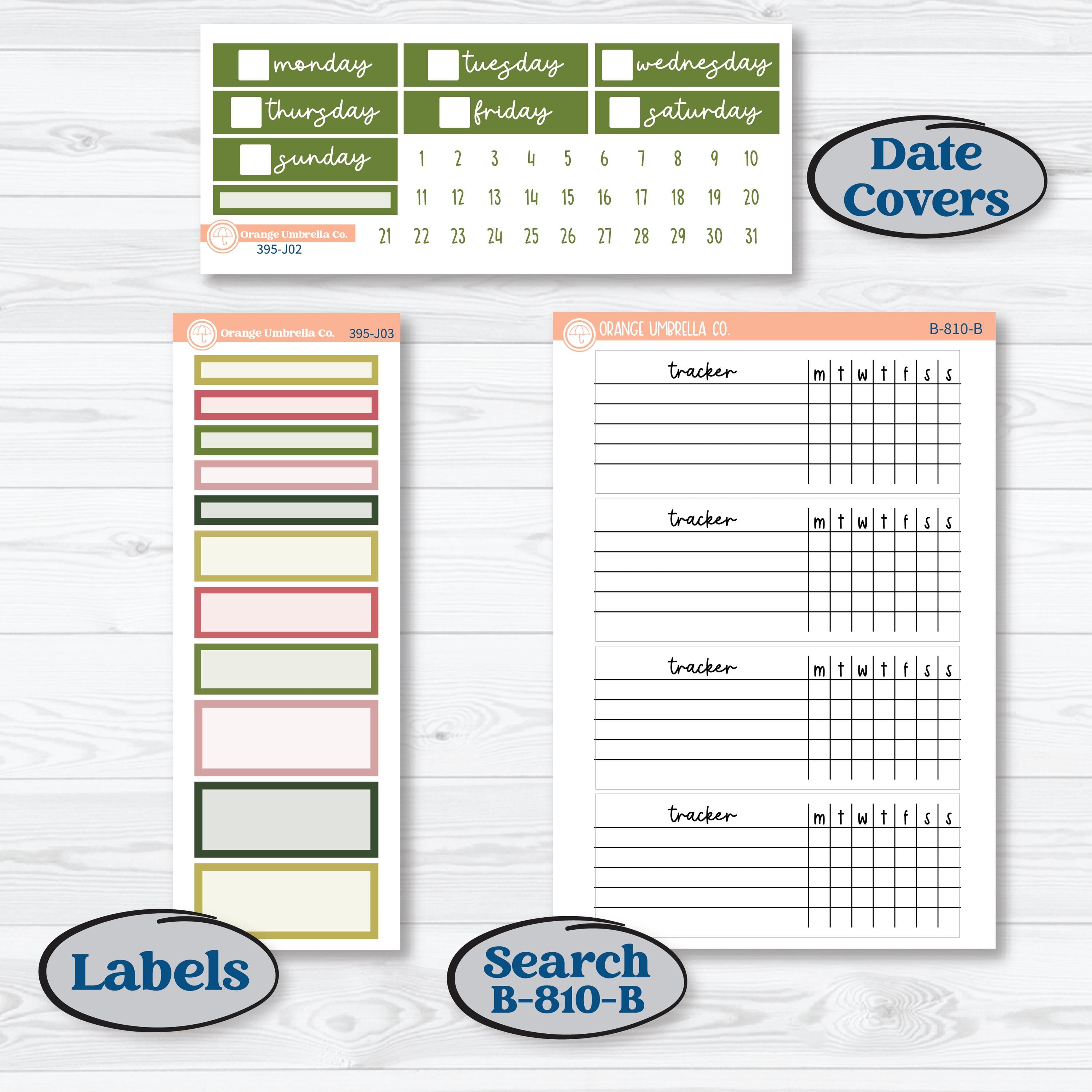Tropical Summer Kit | Plum Vertical Priorities 7x9 Planner Kit Stickers | Borneo | KIT-395-J