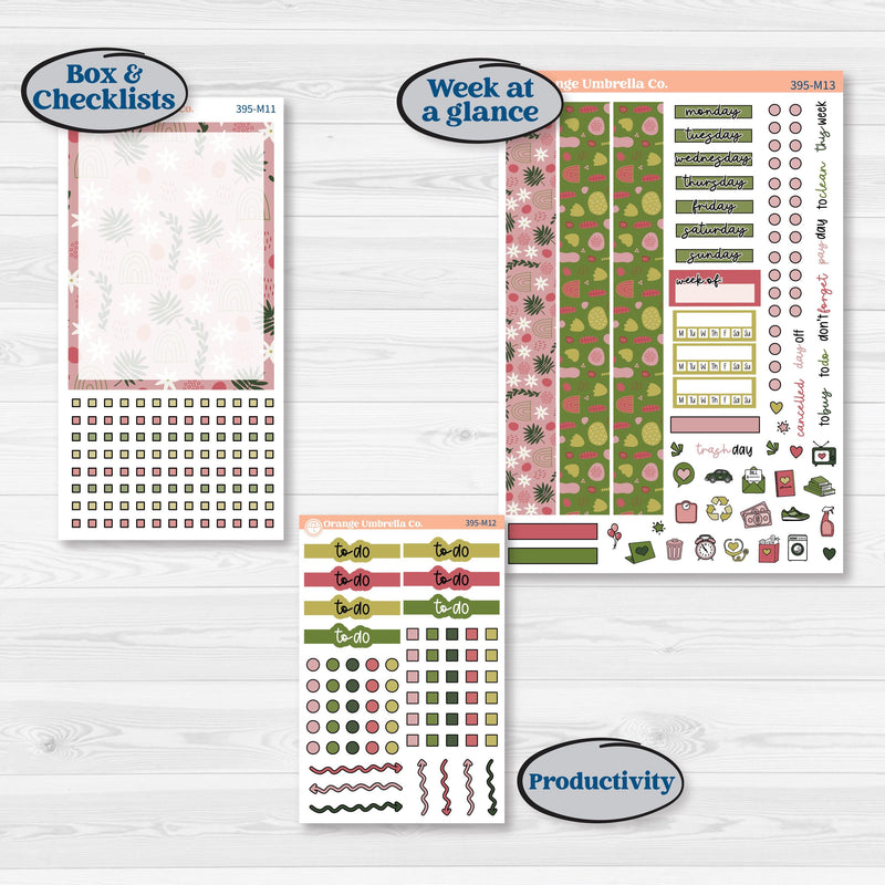 Tropical Summer Kit | 7x9 Erin Condren Daily Duo Planner Kit Stickers | Borneo | KIT-395-M
