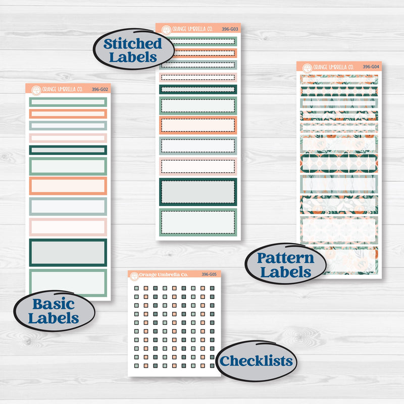 Floral Tropical Summer Kit | A5 Compact Vertical Planner Kit Stickers for Erin Condren | Hawaii | KIT-396-G