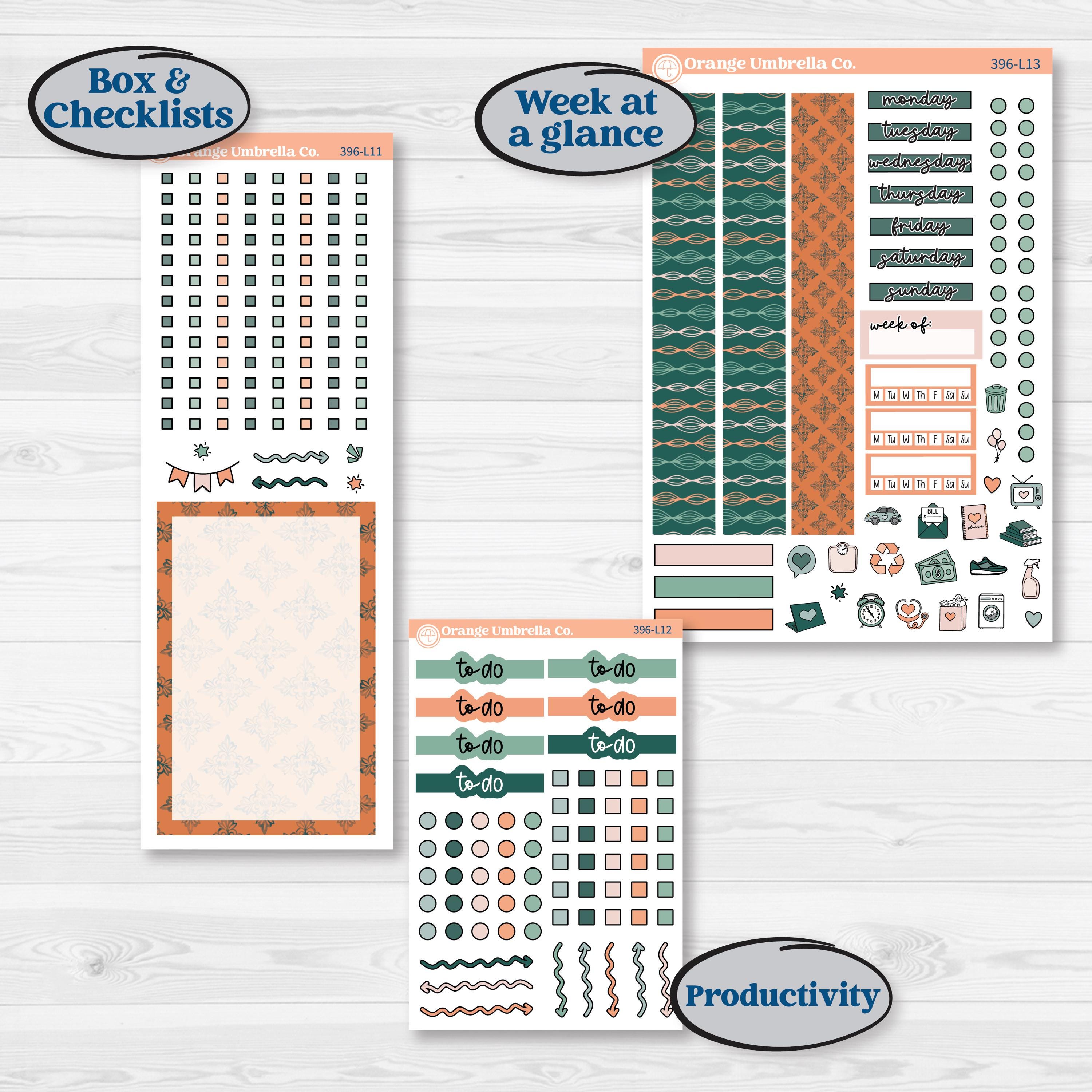 Floral Tropical Summer Kit | A5 Daily Duo Planner Kit Stickers | Hawaii | KIT-396-L