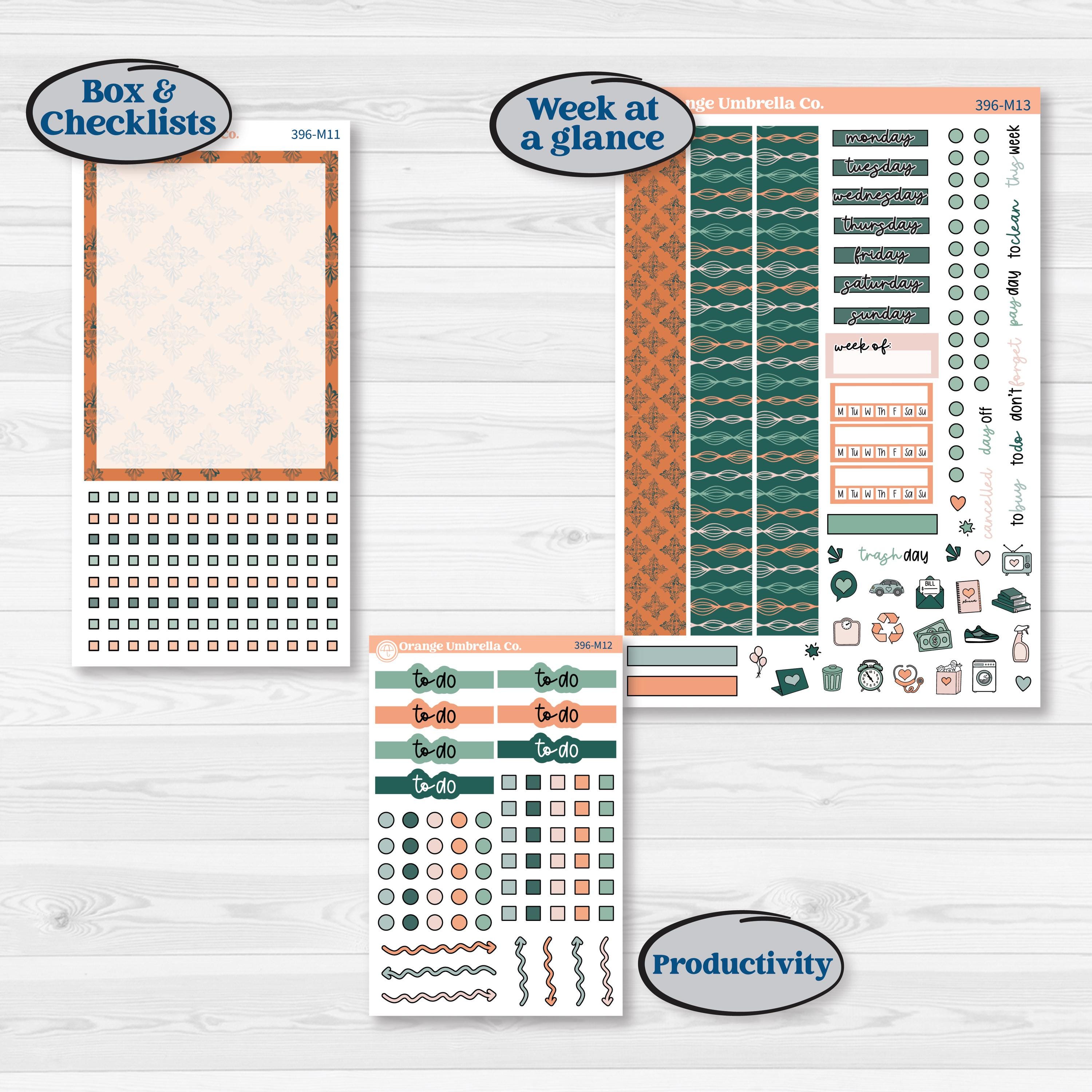 Floral Tropical Summer Kit | 7x9 Erin Condren Daily Duo Planner Kit Stickers | Hawaii | KIT-396-M