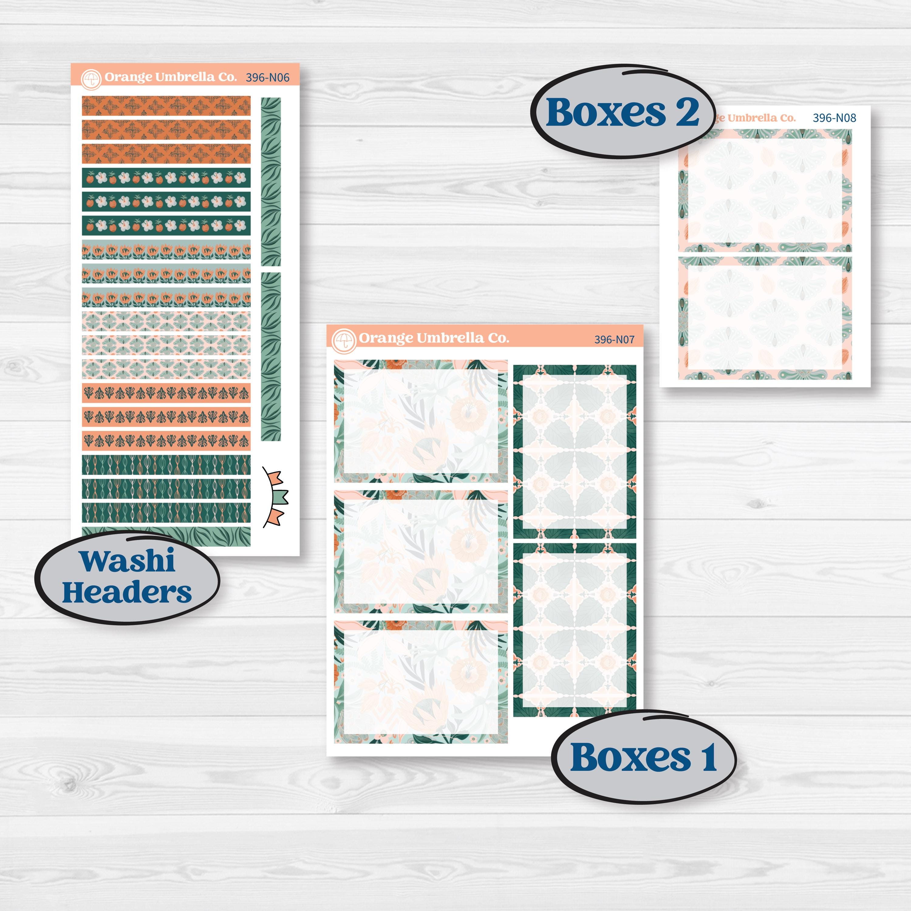 Floral Tropical Summer Kit | A5 Plum Daily Planner Kit Stickers | Hawaii | KIT-396-N