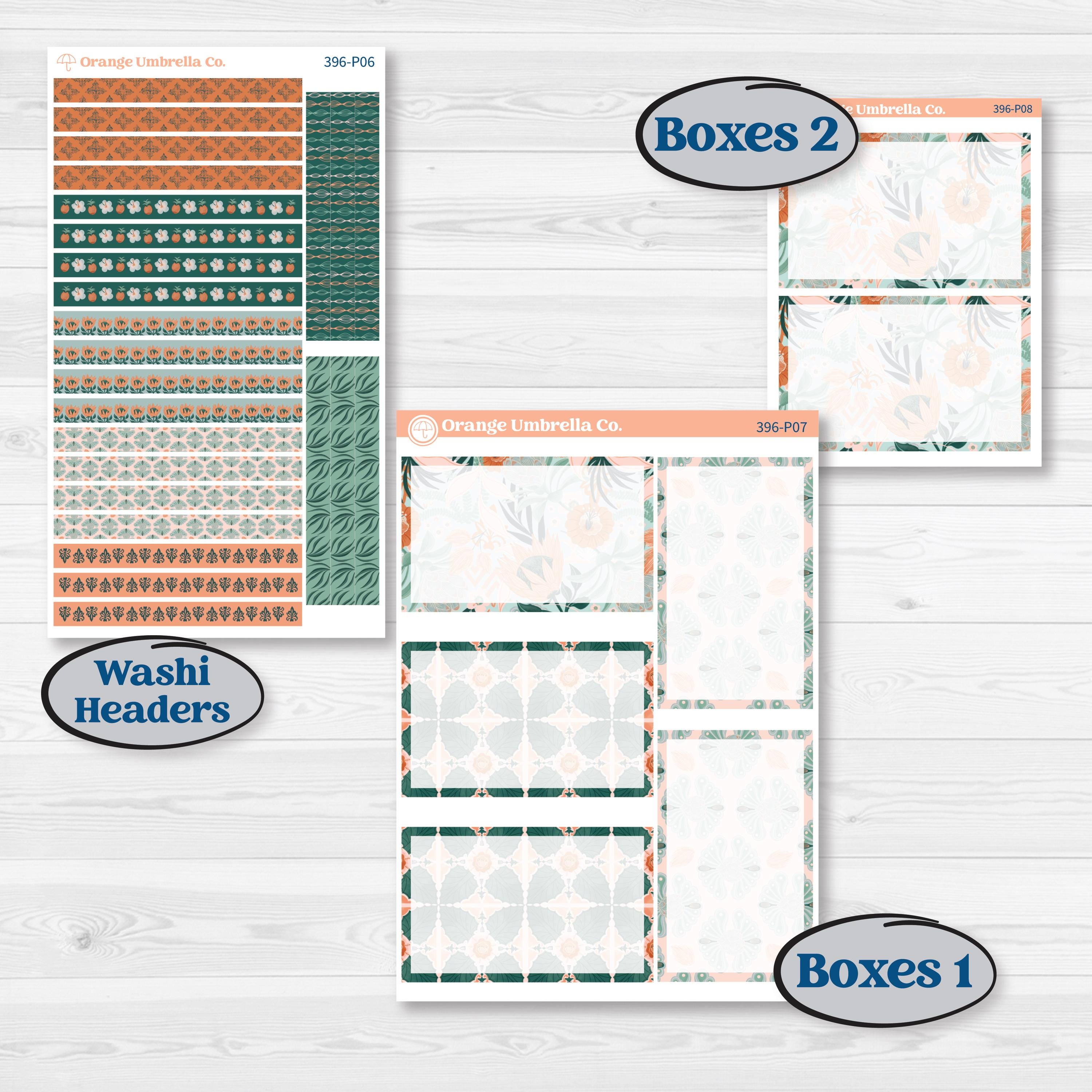 Floral Tropical Summer Kit | 7x9 Plum Daily Planner Kit Stickers | Hawaii | KIT-396-P