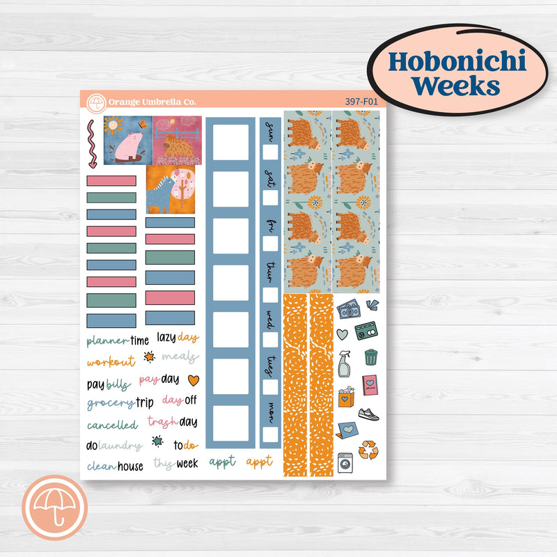 Cow Farm Kit | Hobonichi Weeks Weekly Planner Kit Stickers | Legen-dairy | KIT-397-F