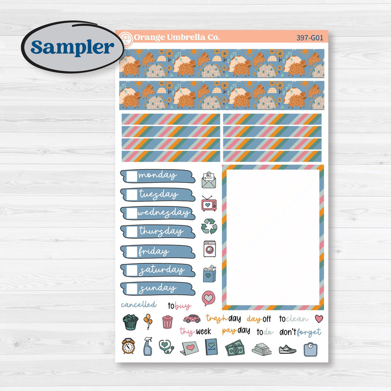 Cow Farm Kit | A5 Compact Vertical Planner Kit Stickers for Erin Condren | Legen-dairy | KIT-397-G