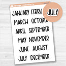 Months Planner Stickers; Large Sized | F8 | B-219-B