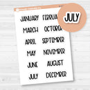 Months Planner Stickers; Medium Sized | F8 | B-220-B