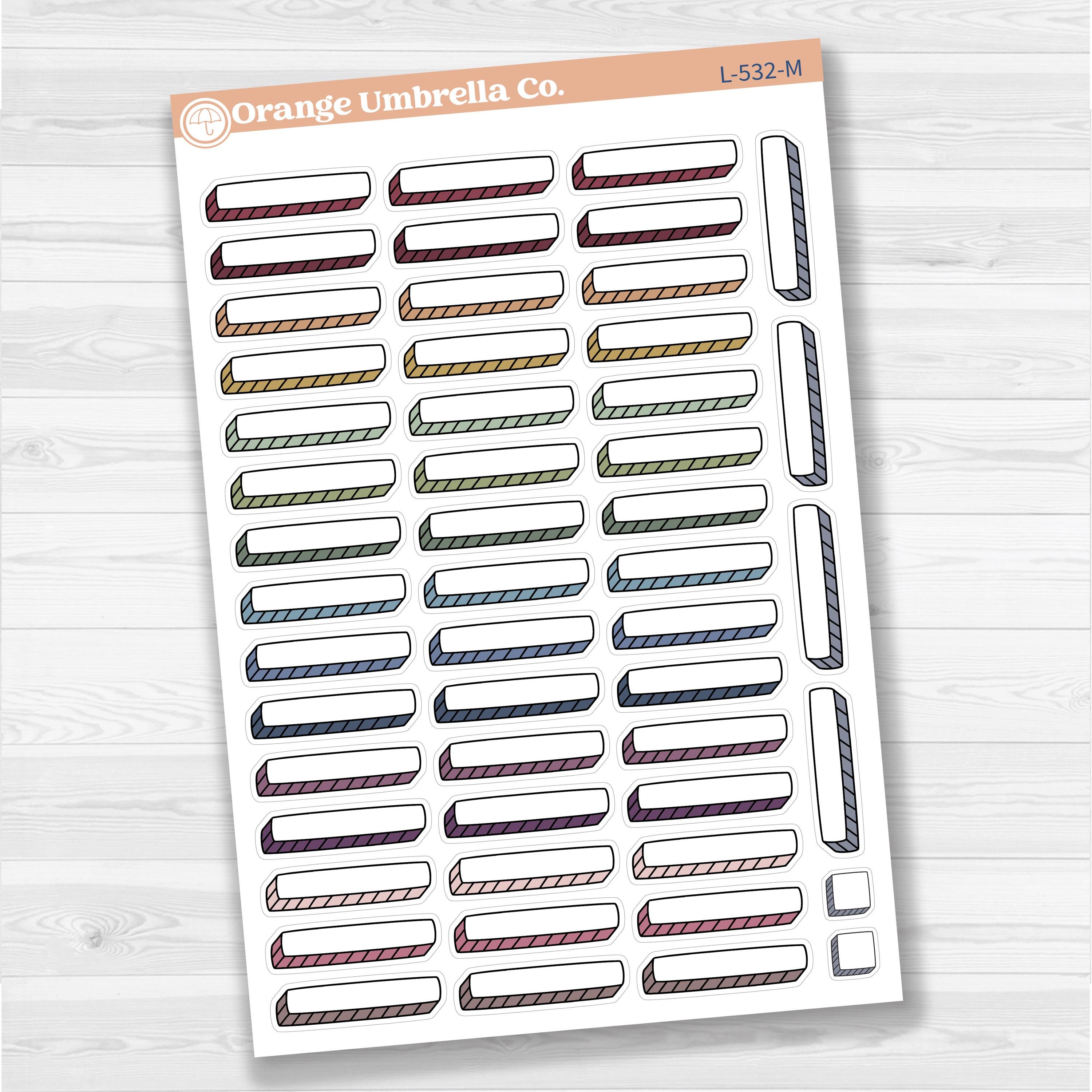 Hand Doodled Drop Shadow Label Box Planner Stickers | L-532