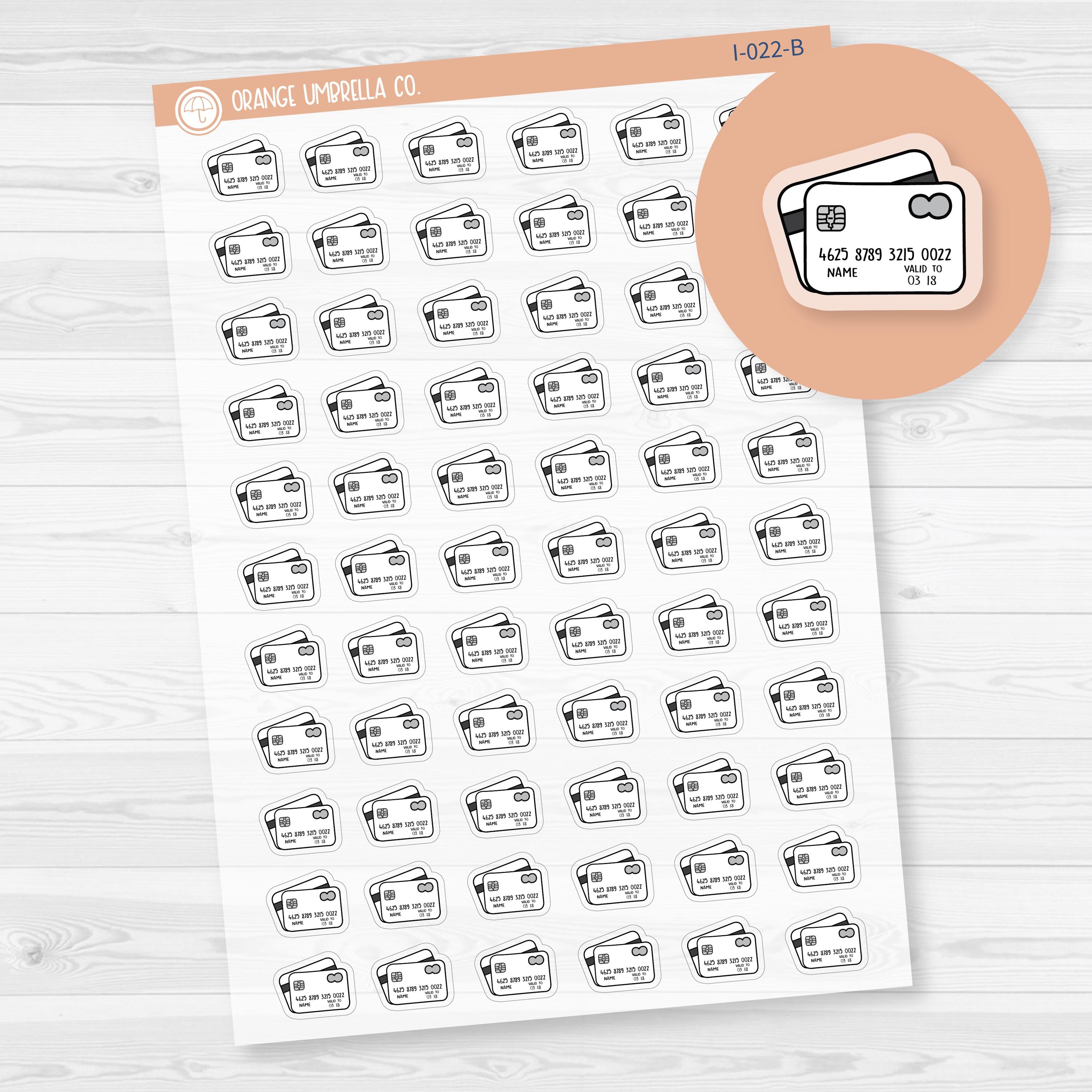 Credit Card Icon Planner Stickers | Clear Matte | I-022-BCM
