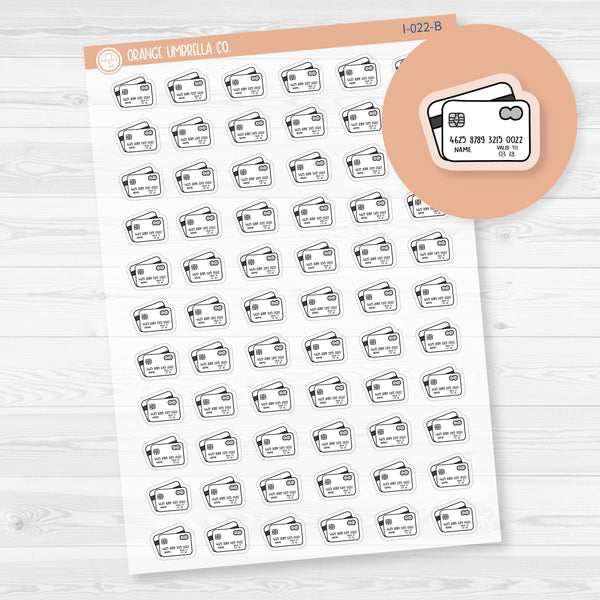 Credit Card Icon Planner Stickers | Clear Matte | I-022-BCM