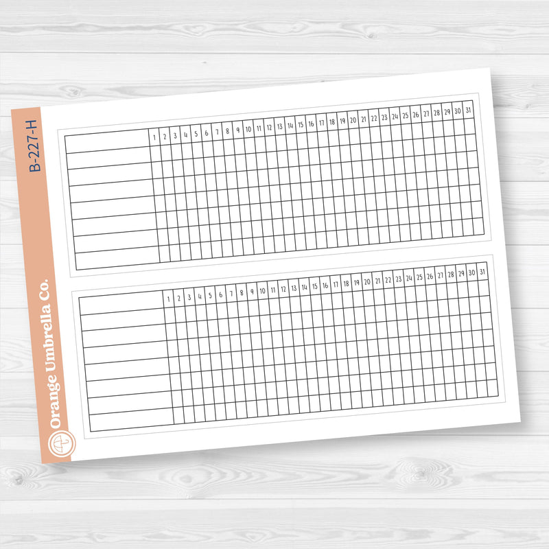 A5 EC Monthly | Bottom Box Dotted Sticker Covers Planner Stickers | B-227