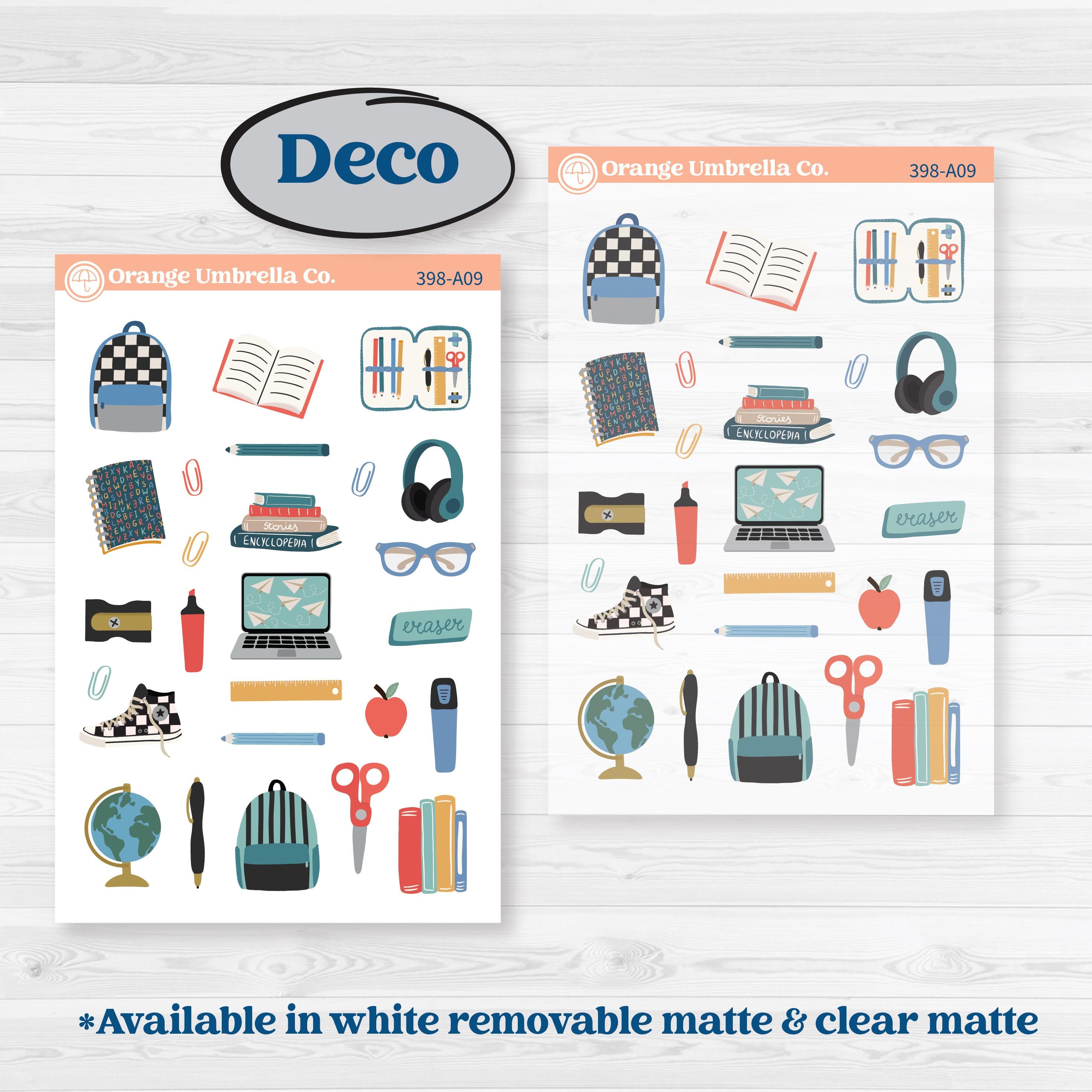 Back to School Kit | Weekly Sticker Kit for Vertical Planners like Erin Condren | First Day Back | KIT-398-A