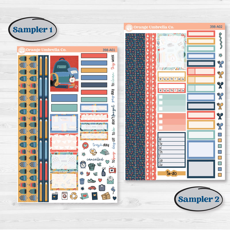 Back to School Kit | Weekly Sticker Kit for Vertical Planners like Erin Condren | First Day Back | KIT-398-A