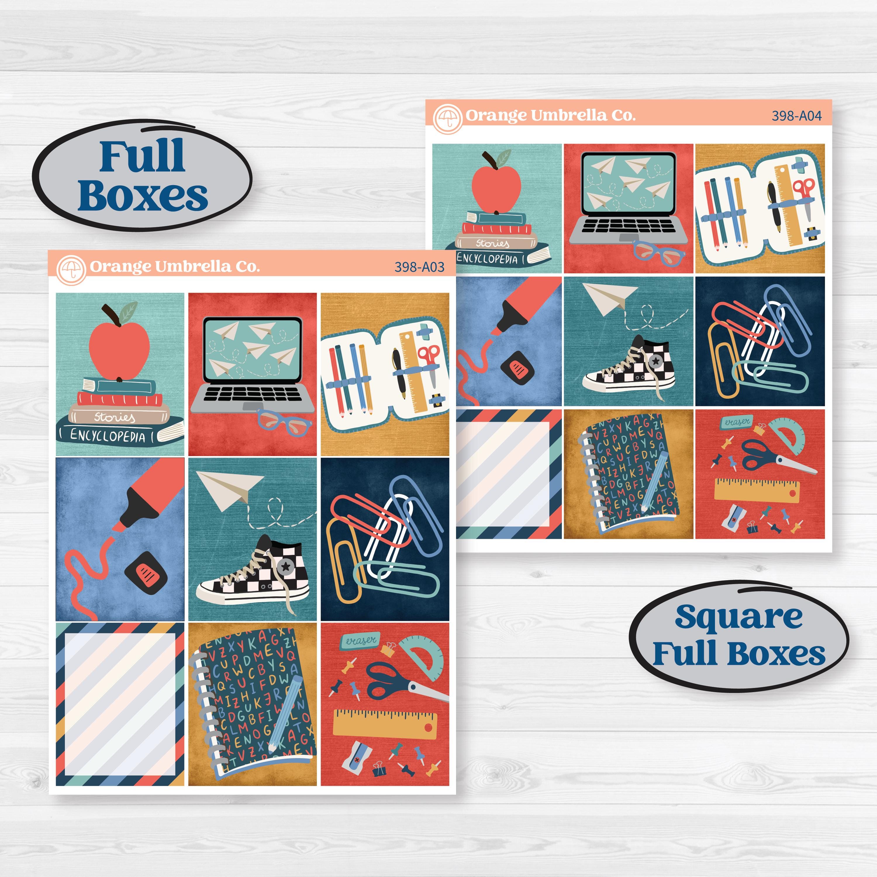 Back to School Kit | Weekly Sticker Kit for Vertical Planners like Erin Condren | First Day Back | KIT-398-A