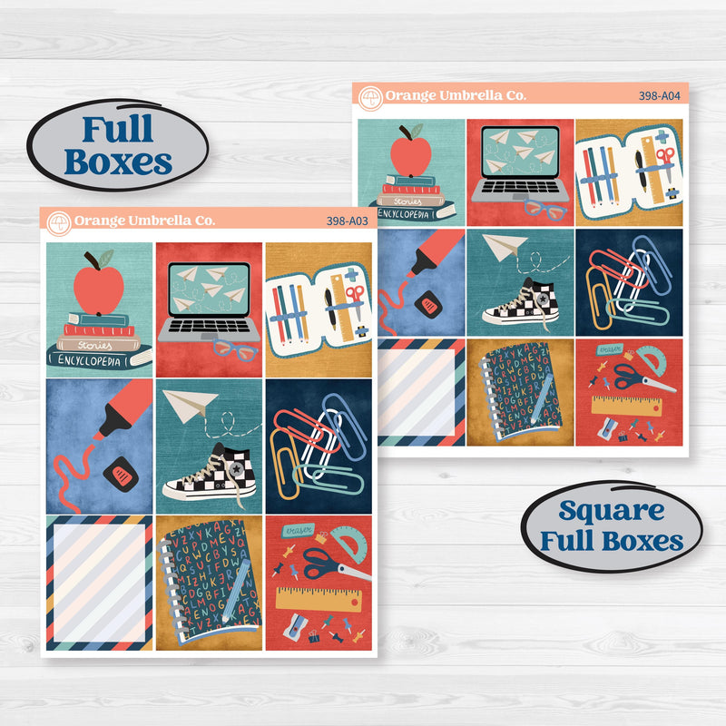 Back to School Kit | Weekly Sticker Kit for Vertical Planners like Erin Condren | First Day Back | KIT-398-A
