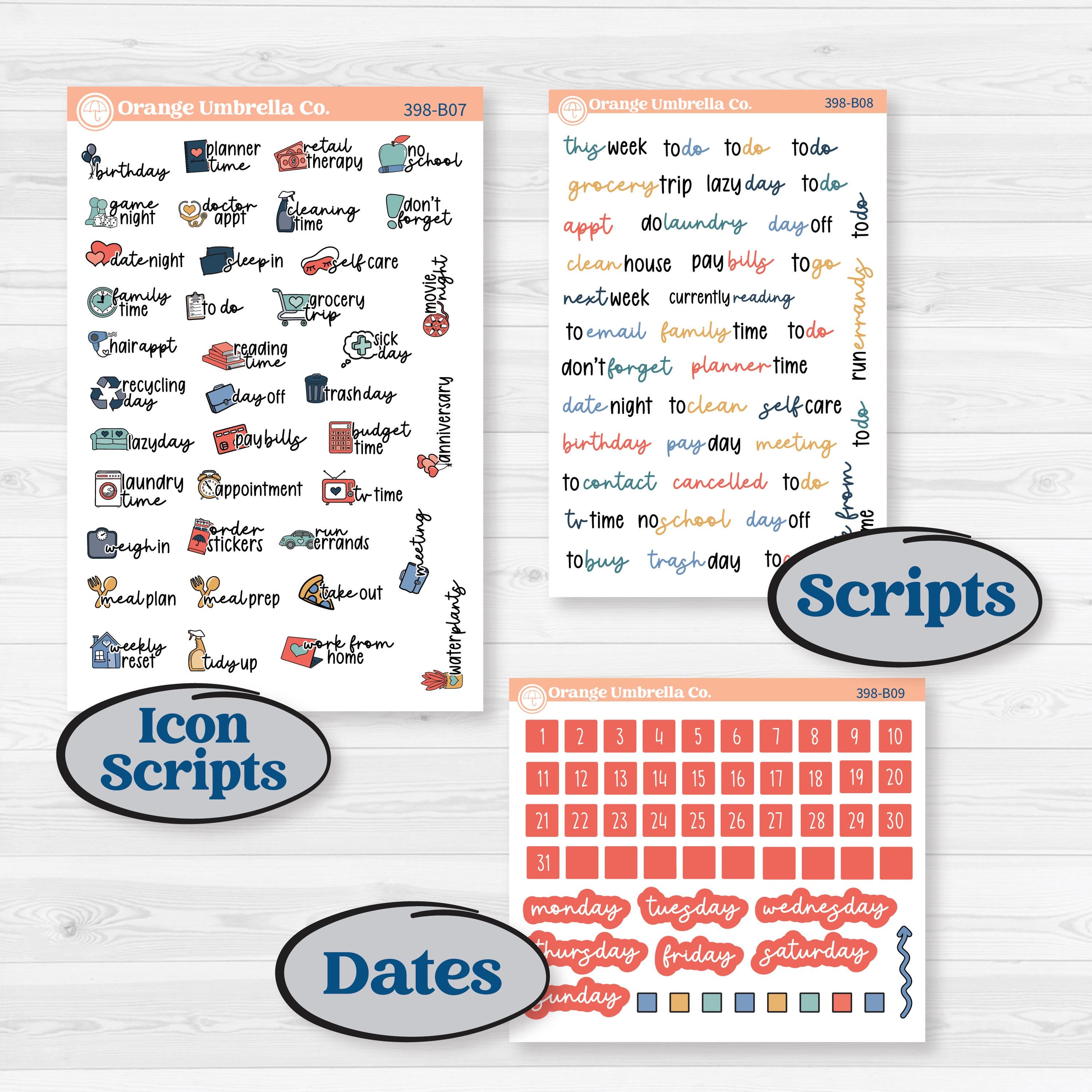 Back to School Kit | Weekly Add-On Planner Kit Stickers | First Day Back | KIT-398-B