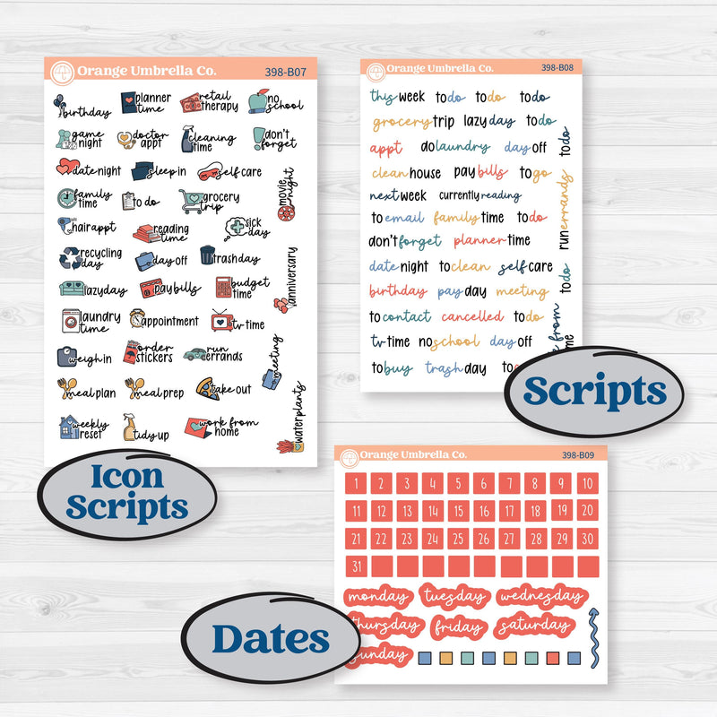 Back to School Kit | Weekly Add-On Planner Kit Stickers | First Day Back | KIT-398-B