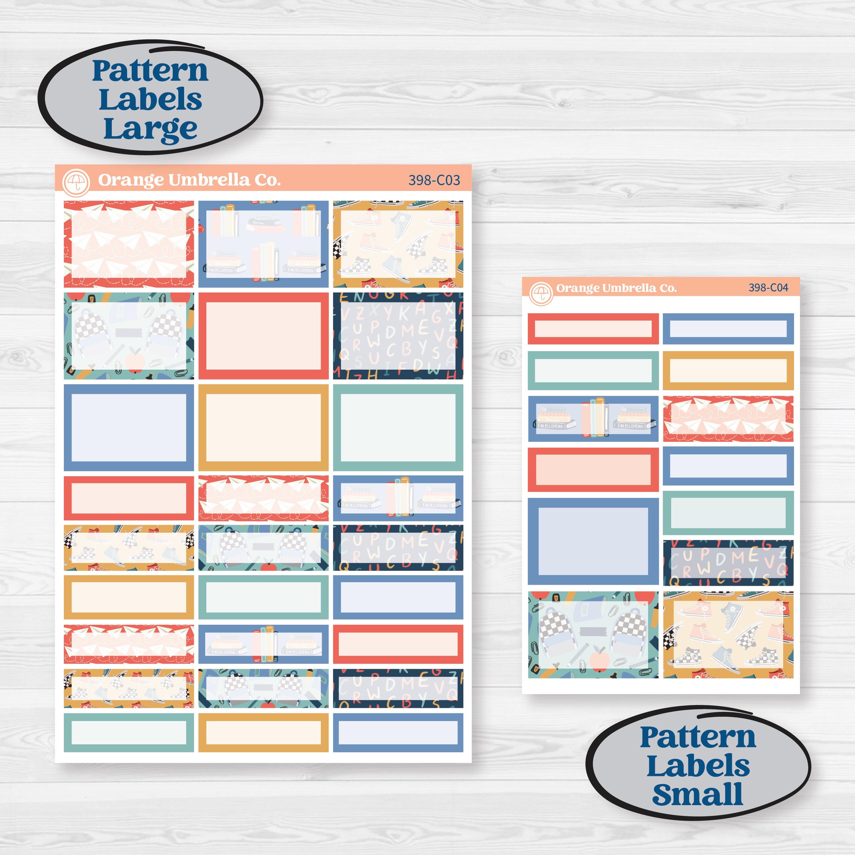 Back to School Kit | Weekly Add-On Labels Planner Kit Stickers | First Day Back | KIT-398-C