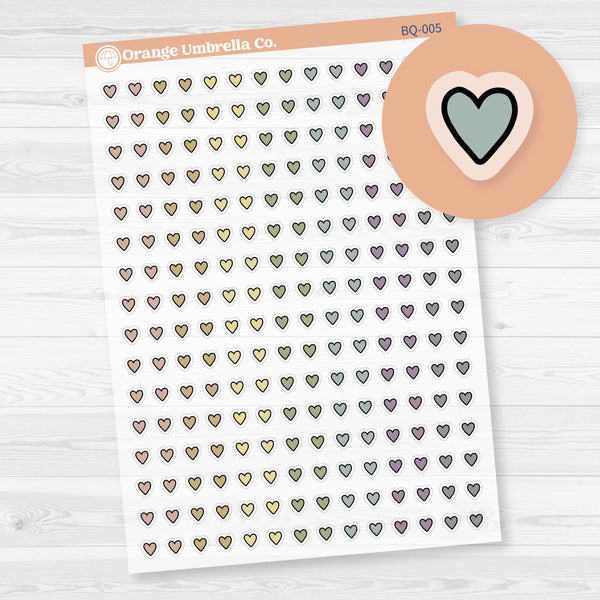 Tiny Kit Hearts Planner Stickers from Kits | Bouquet | 2025-2026 Colors | Clear Matte | BQ-005-CM