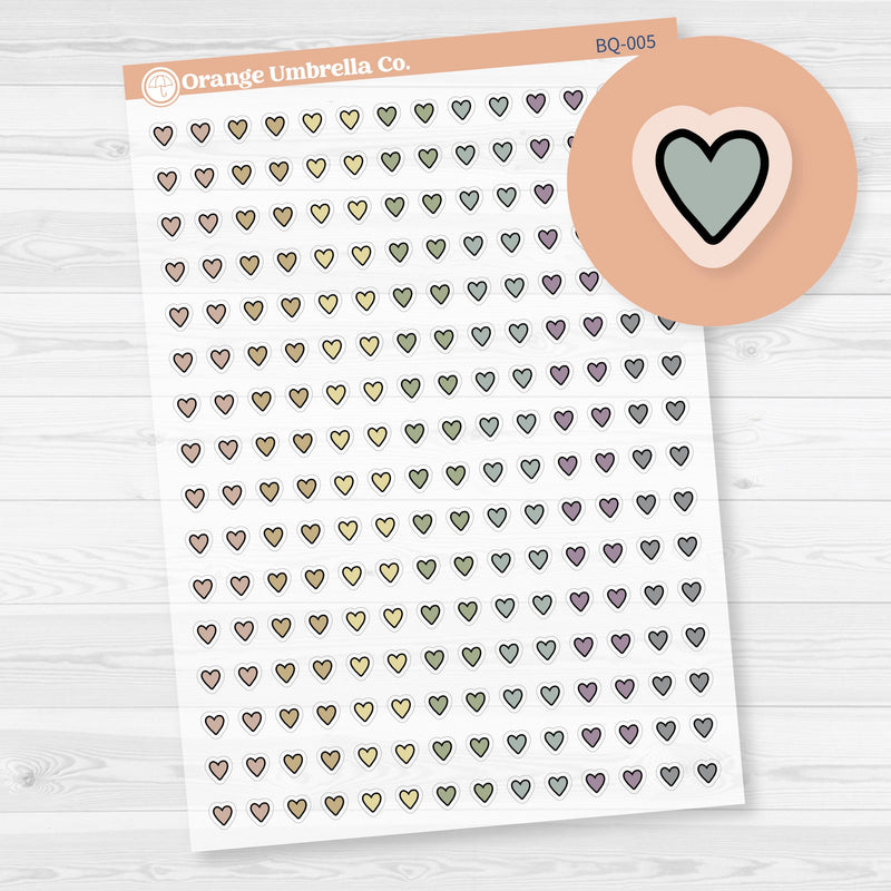 Tiny Kit Hearts Planner Stickers from Kits | Bouquet | 2025-2026 Colors | Clear Matte | BQ-005-CM