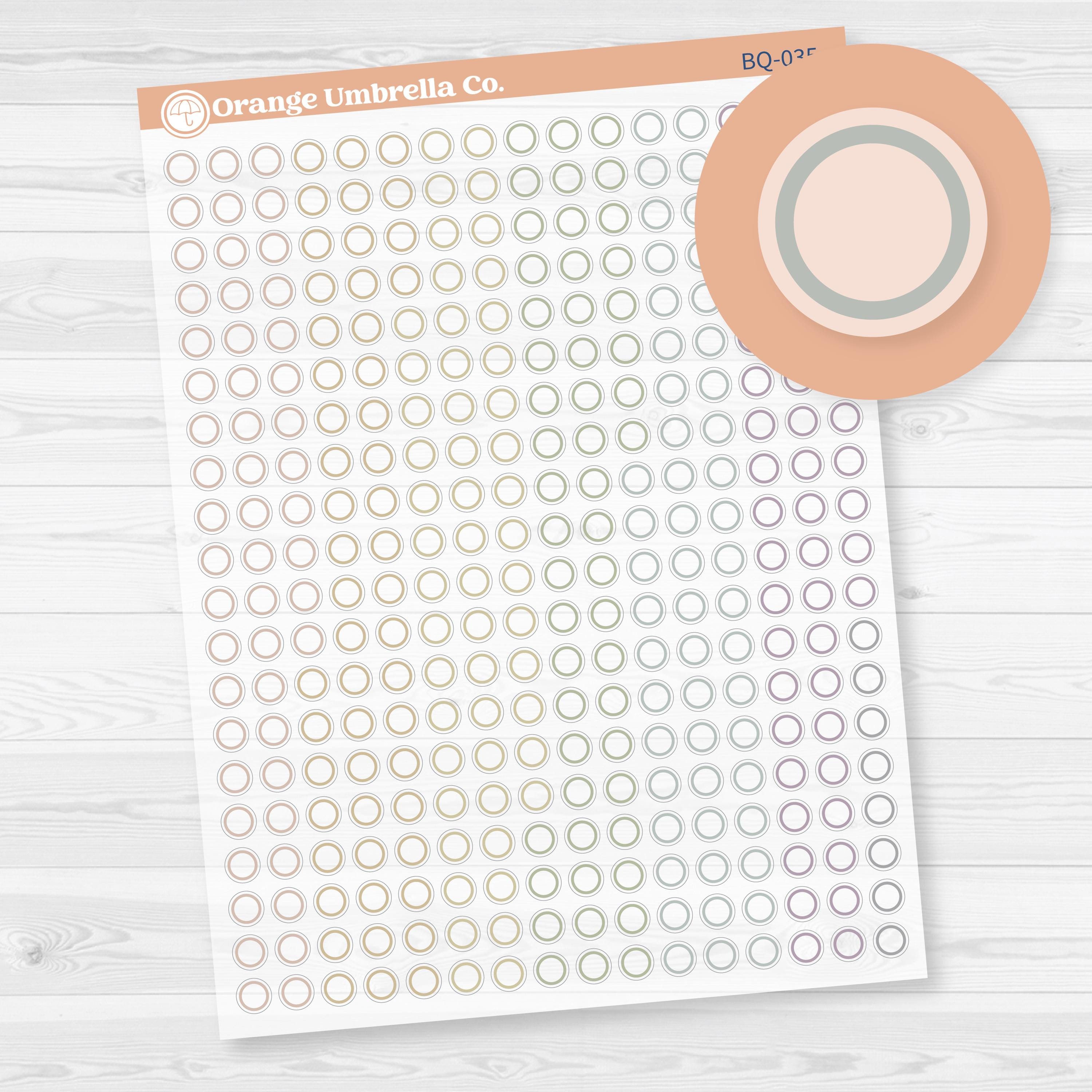 Outline Mini Circle Planner Stickers | Bouquet | 2025-2026 Colors | Clear Matte | BQ-035-CM