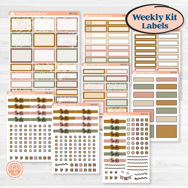 Summer or Fall Floral Kit | Weekly Add-On Labels Planner Kit Stickers | Eloise | KIT-399-C