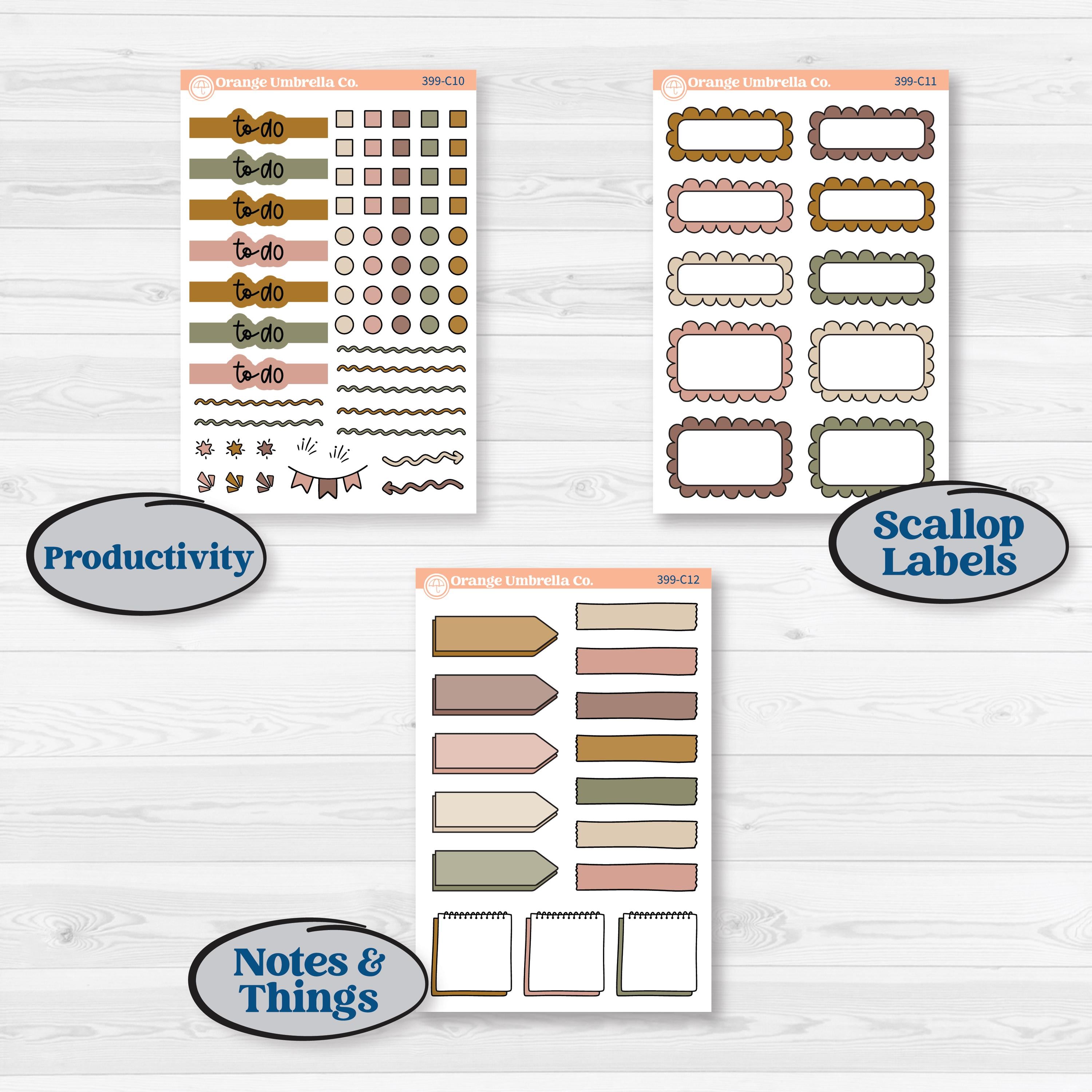 Summer or Fall Floral Kit | Weekly Add-On Labels Planner Kit Stickers | Eloise | KIT-399-C