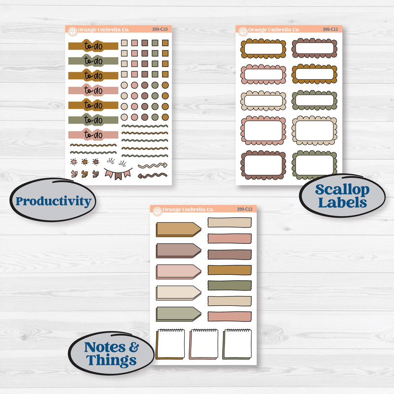 Summer or Fall Floral Kit | Weekly Add-On Labels Planner Kit Stickers | Eloise | KIT-399-C