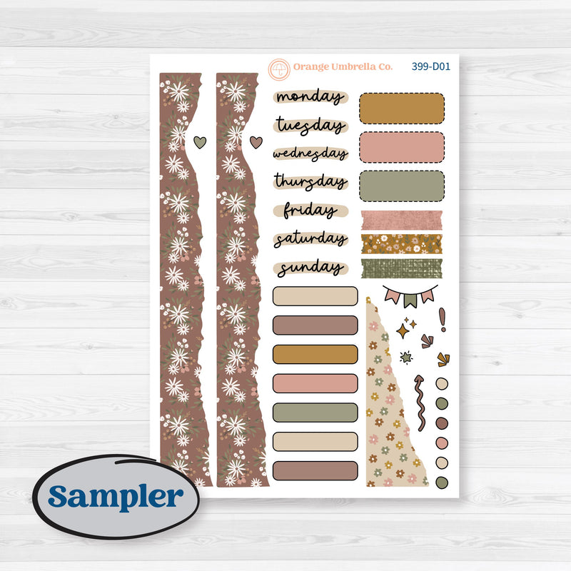 Summer or Fall Floral Kit | Journaling Kit Planner Stickers | Eloise | KIT-399-D