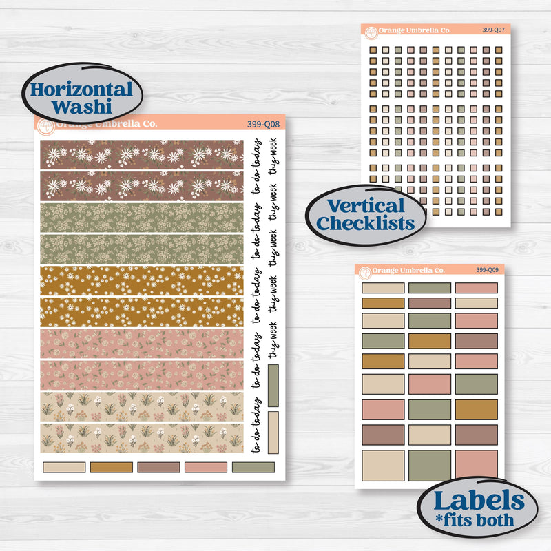 Summer or Fall Floral Kit | Laurel Denise Standard Vertical & Horizontal Planner Kit Stickers | Eloise | KIT-399-Q