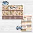 Summer or Fall Floral Kit | 8.5 x 11 Erin Condren Monthly Planner Kit Stickers | Eloise | KIT-399-X