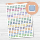 Checkbox Individual Single Planner Stickers | For Erin Condren | 2025-2026 Colors | Square | EC-178