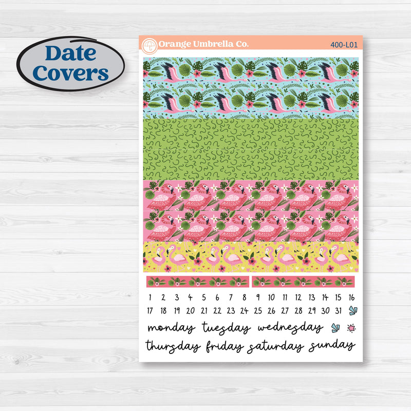 Flamingos Kit | A5 Daily Duo Planner Kit Stickers | Flamboyance | KIT-400-L
