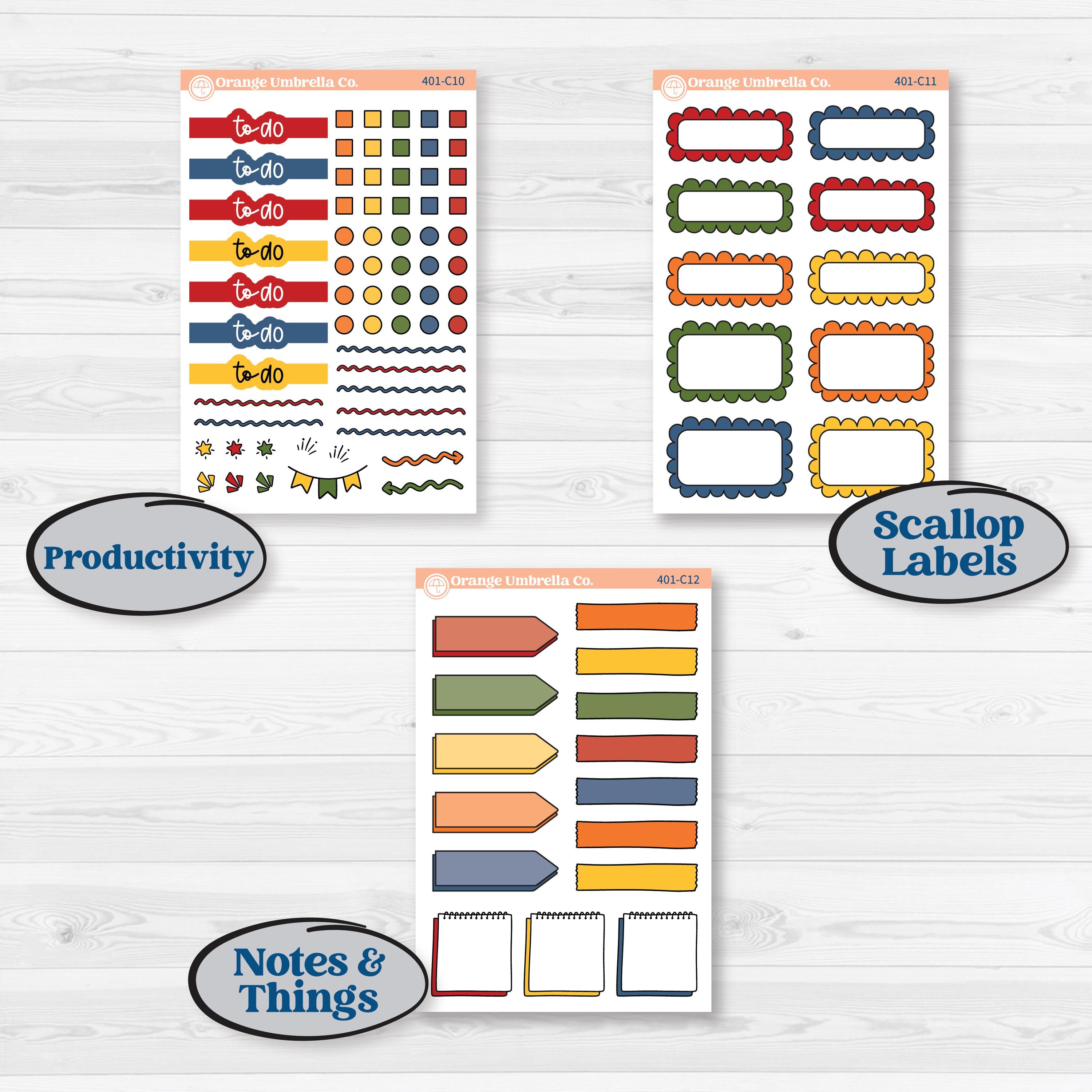 Summer or Autumn Bird Kit | Weekly Add-On Labels Planner Kit Stickers | Whimsical Birds | KIT-401-C