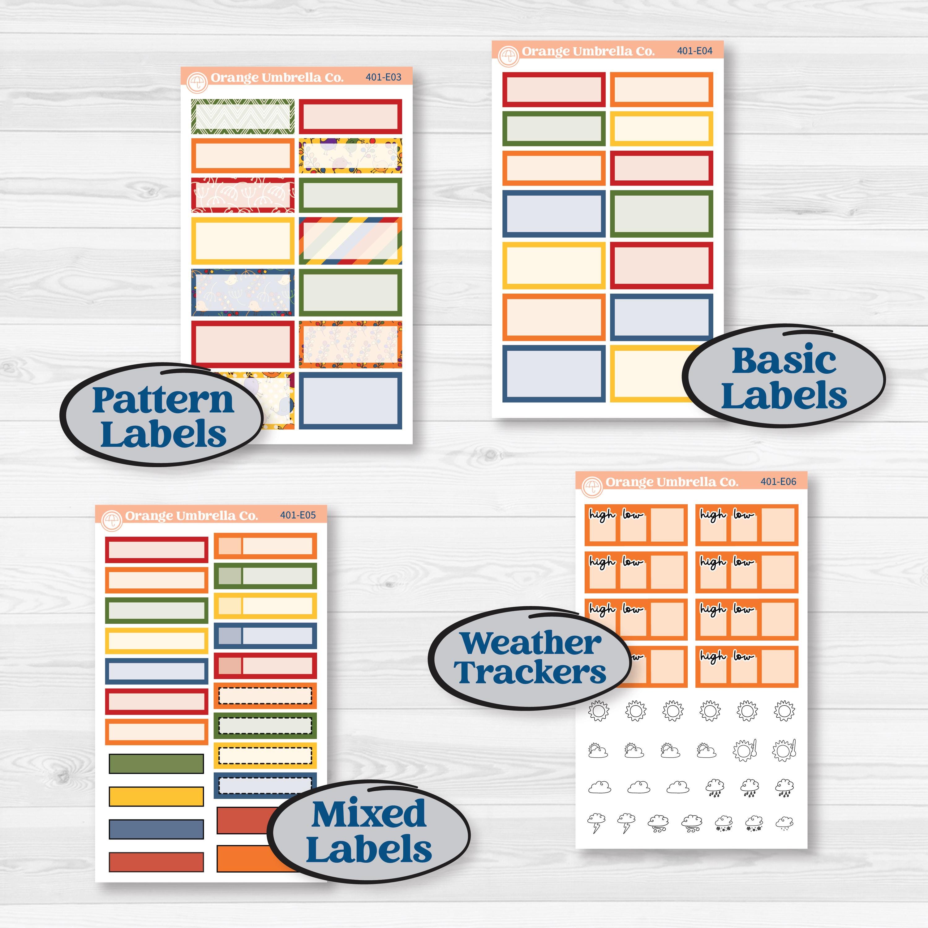 Summer or Autumn Bird Kit | Hobonichi Cousin Weekly & Daily Planner Kit Stickers | Whimsical Birds | KIT-401-E