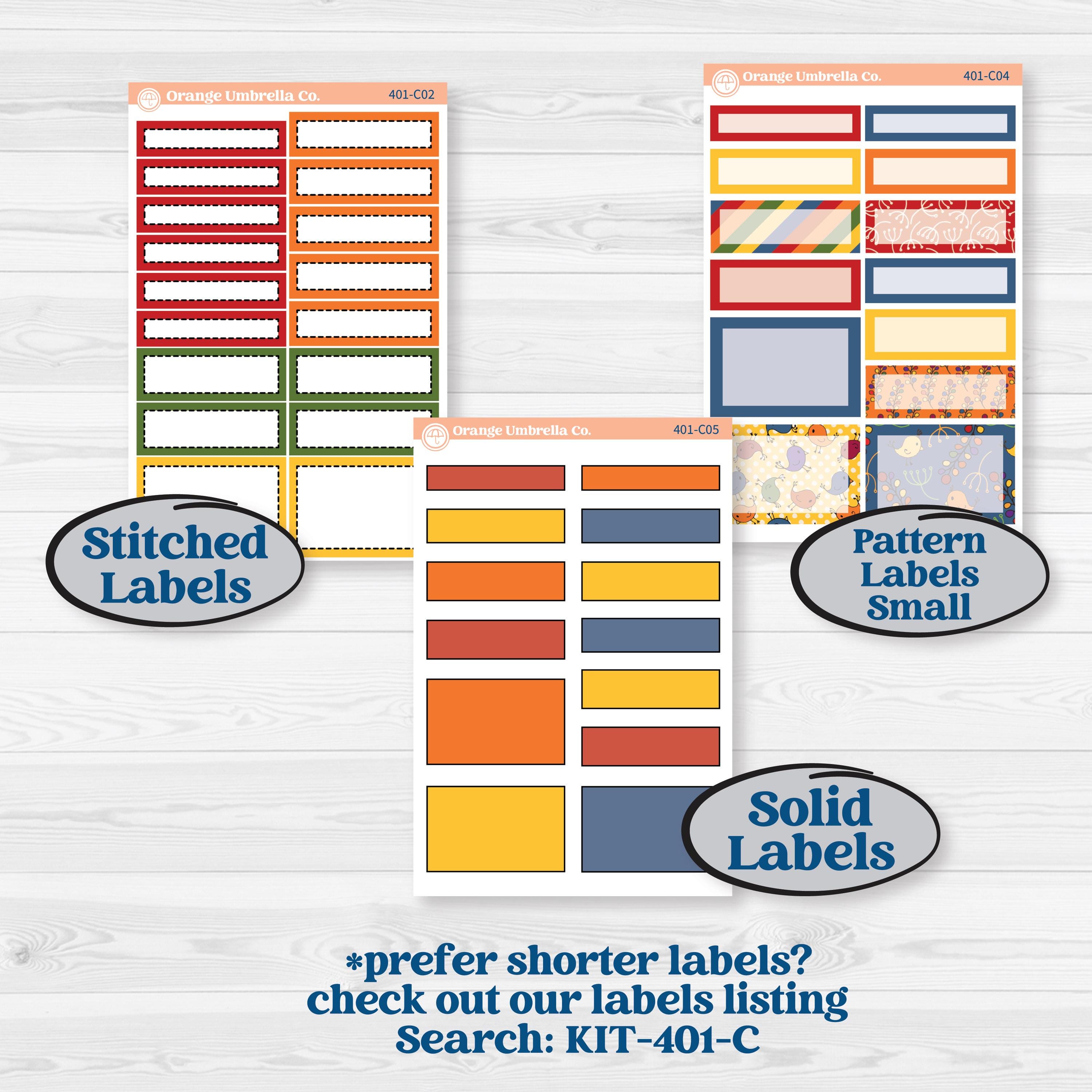 Summer or Autumn Bird Kit | A5 Daily Duo Planner Kit Stickers | Whimsical Birds | KIT-401-L