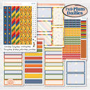 Summer or Autumn Bird Kit | 7x9 Plum Daily Planner Kit Stickers | Whimsical Birds | KIT-401-P