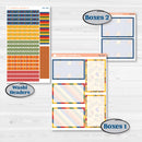 Summer or Autumn Bird Kit | 7x9 Plum Daily Planner Kit Stickers | Whimsical Birds | KIT-401-P