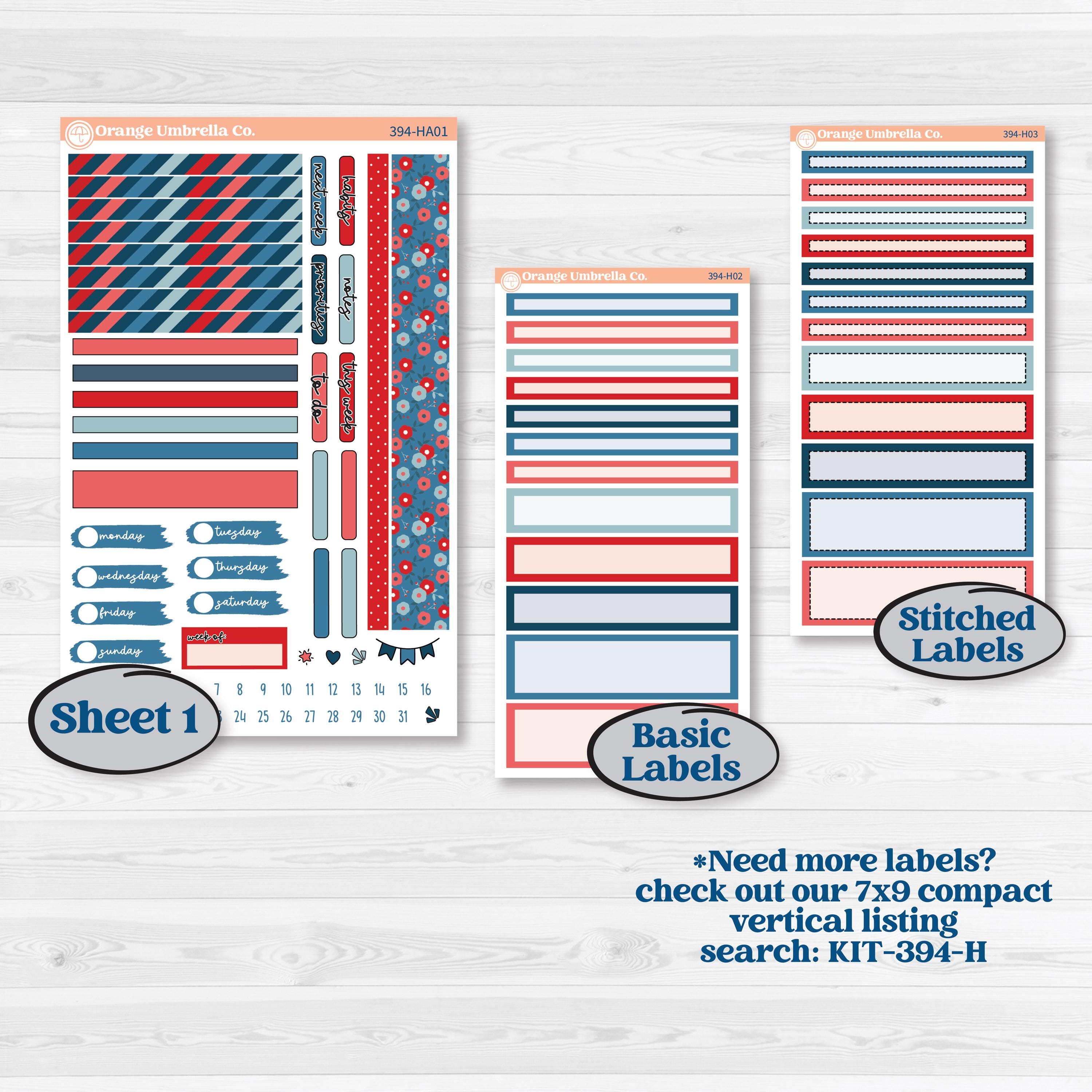 Independence Day | Erin Condren Weekly Dashboard Planner Kit Stickers | Freedom | KIT-394-HA