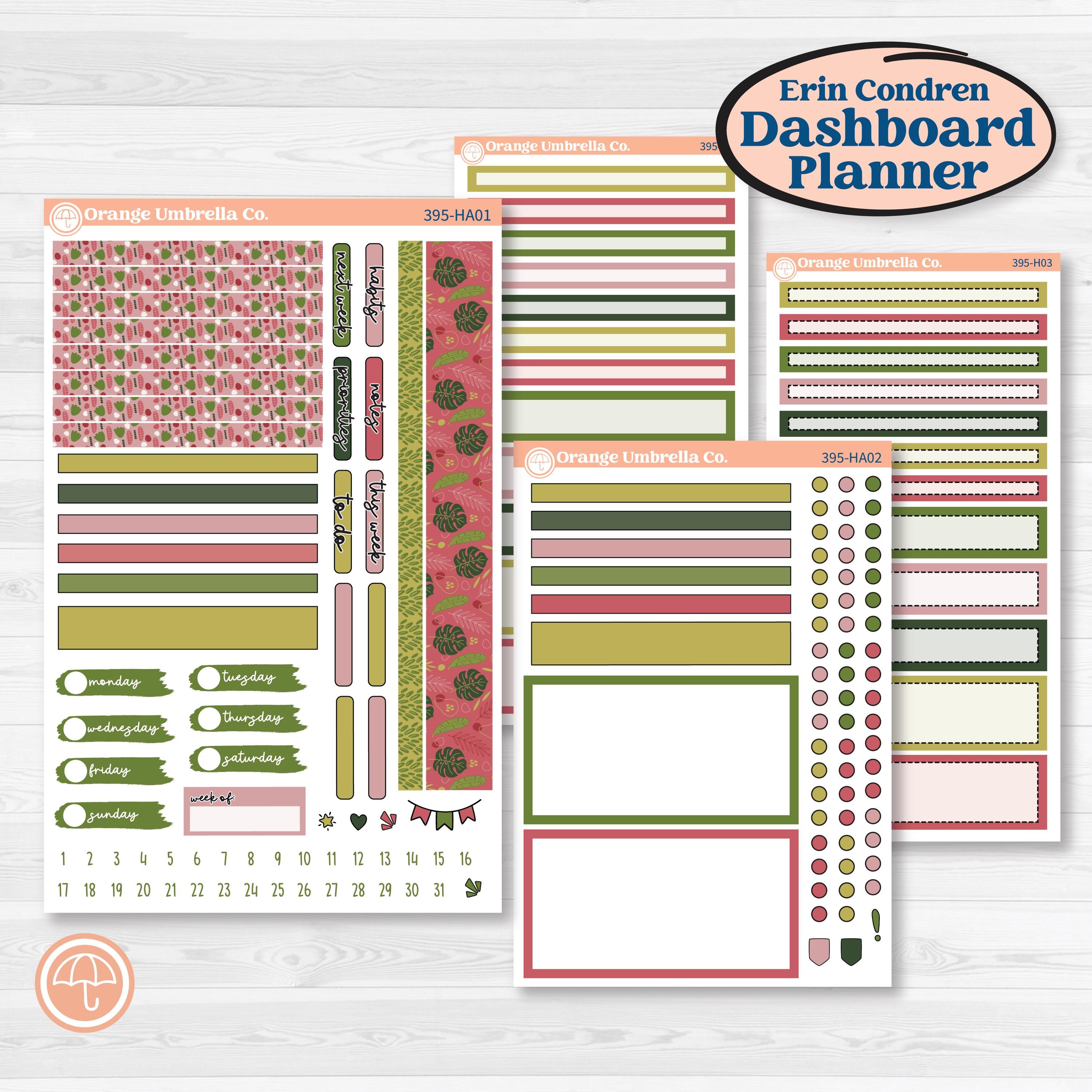 Tropical Summer Kit | Erin Condren Weekly Dashboard Planner Kit Stickers | Borneo | KIT-395-HA