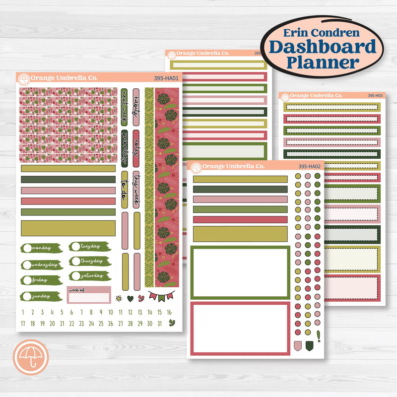 Tropical Summer Kit | Erin Condren Weekly Dashboard Planner Kit Stickers | Borneo | KIT-395-HA